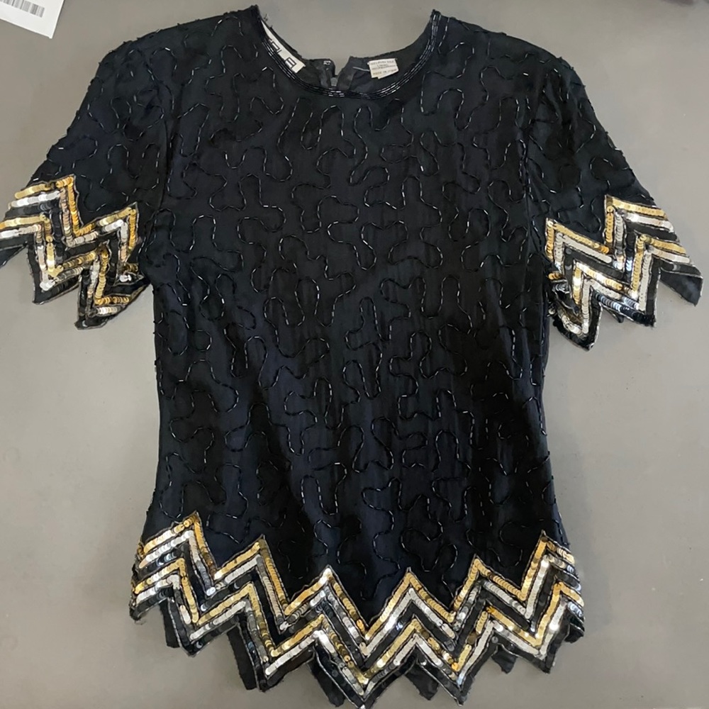 SCALA beaded vintage top
